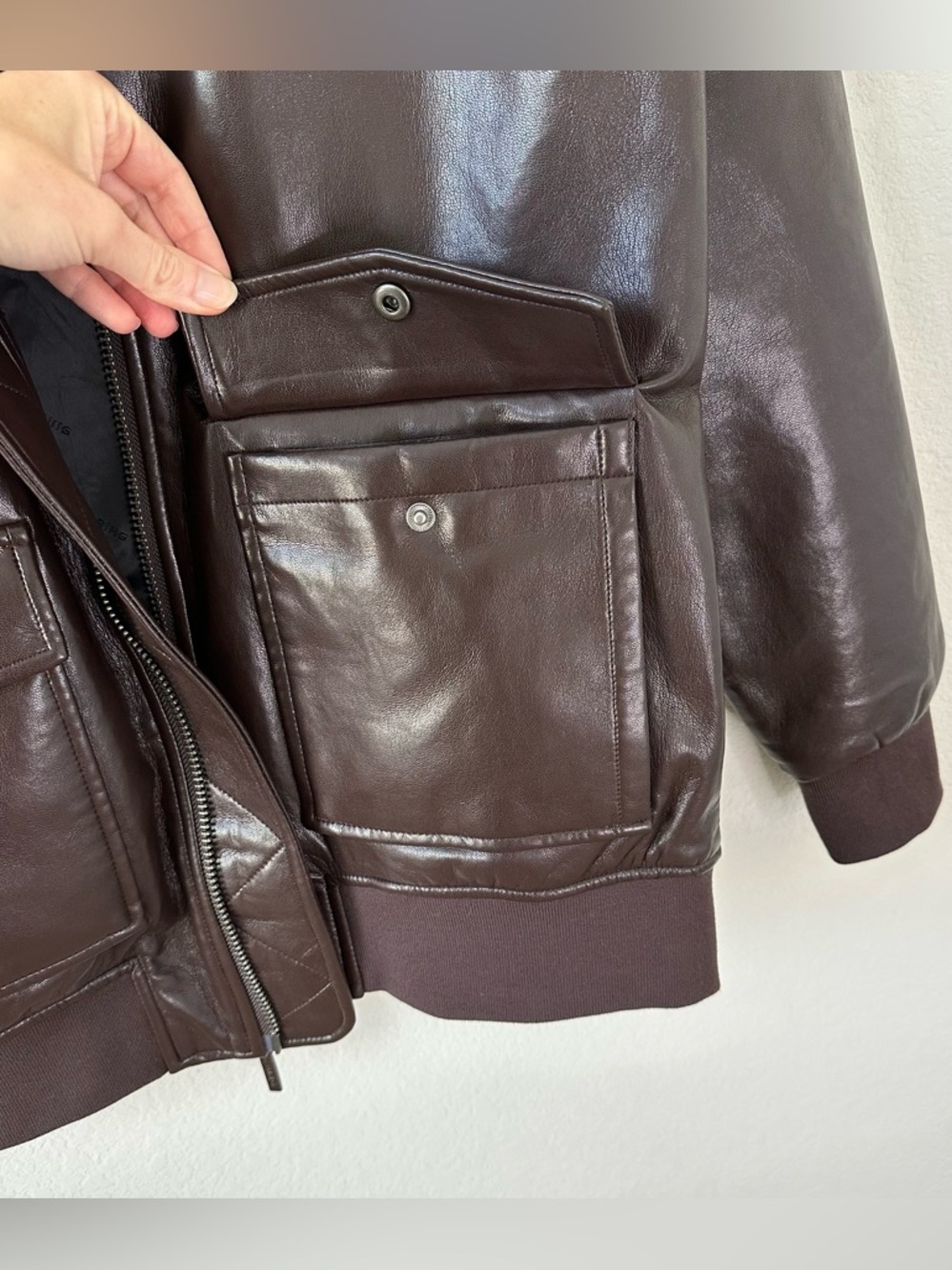 ANINE BING Kelanie Brown Jacket in Recycled Leather SZ XS - Picture 7 of 9